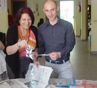 il presidente dell'Associazione Con-Tatto Francesco Caligiuri, e l'insegnante Silvana Tucci
